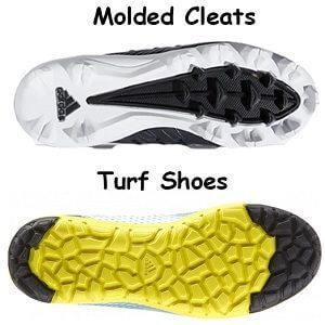 molded cleats on turf